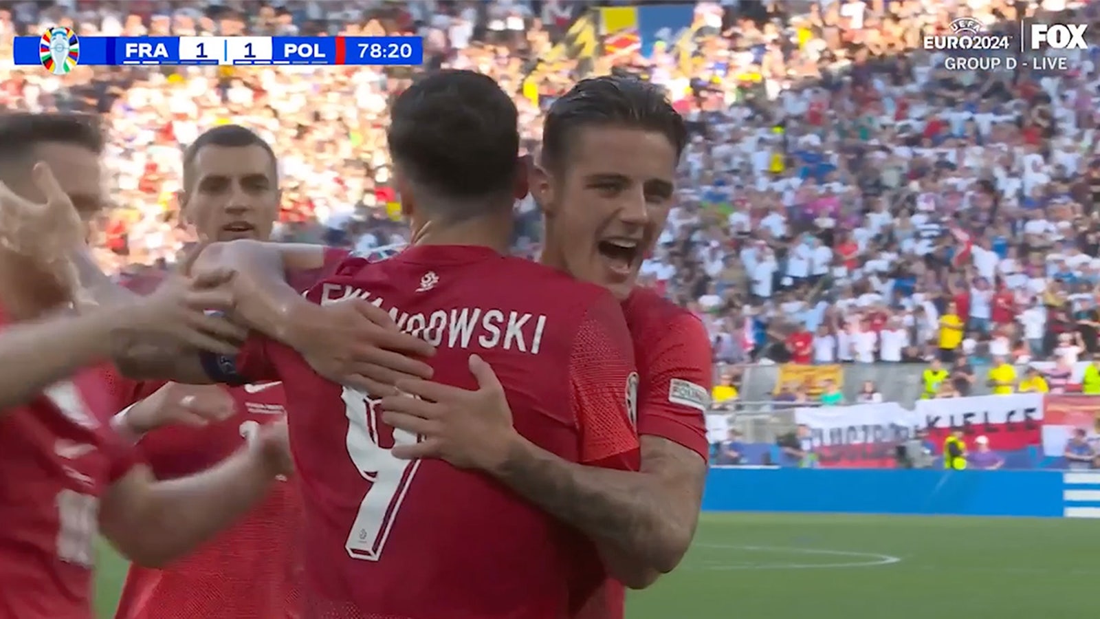 Poland scores the game-tying goal after Robert Lewandowski's penalty kick 