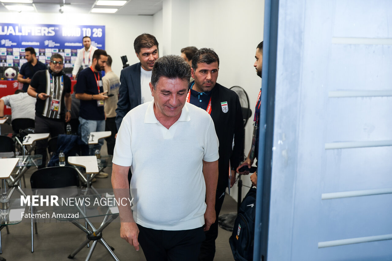 Press conference of Iran, North Korea natl. football teams
